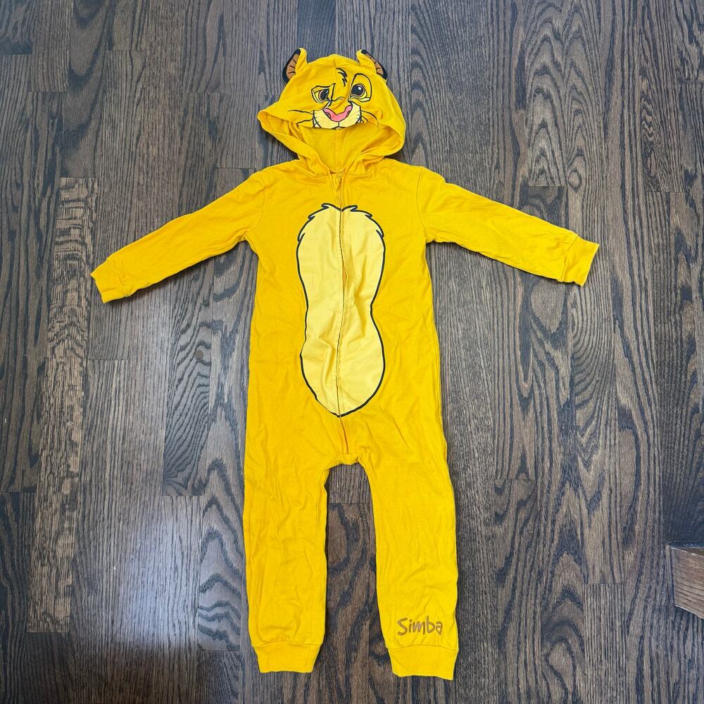 Disney Lion King Simba Boys Zip Up Long Sleeve Hooded Romper | 3T